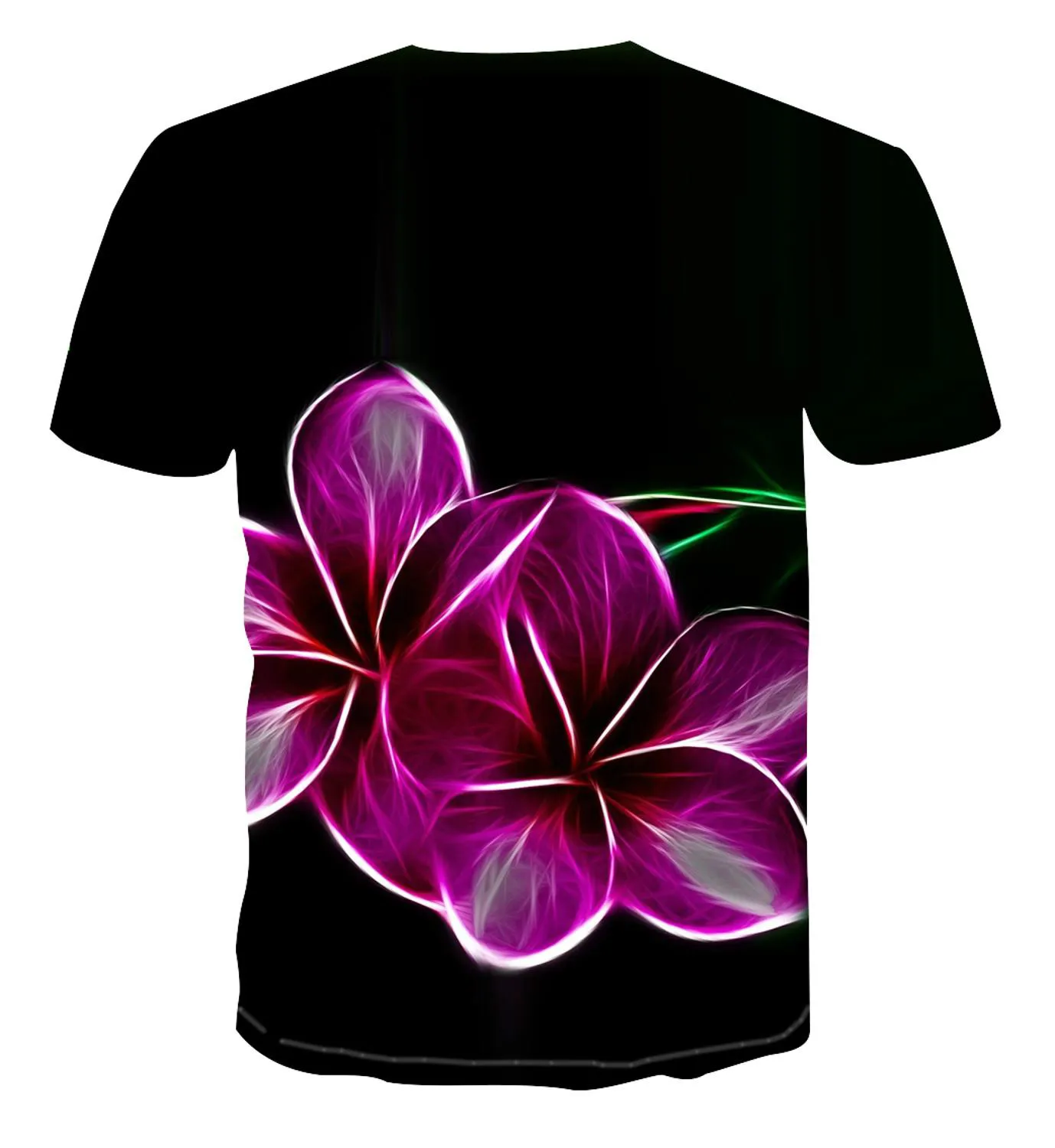 

2021 Fashion Psychedelic 3D Printed T-shirt Summer Glowing Dark Character Pocket Short Sleeve Casual Summer Shirt
