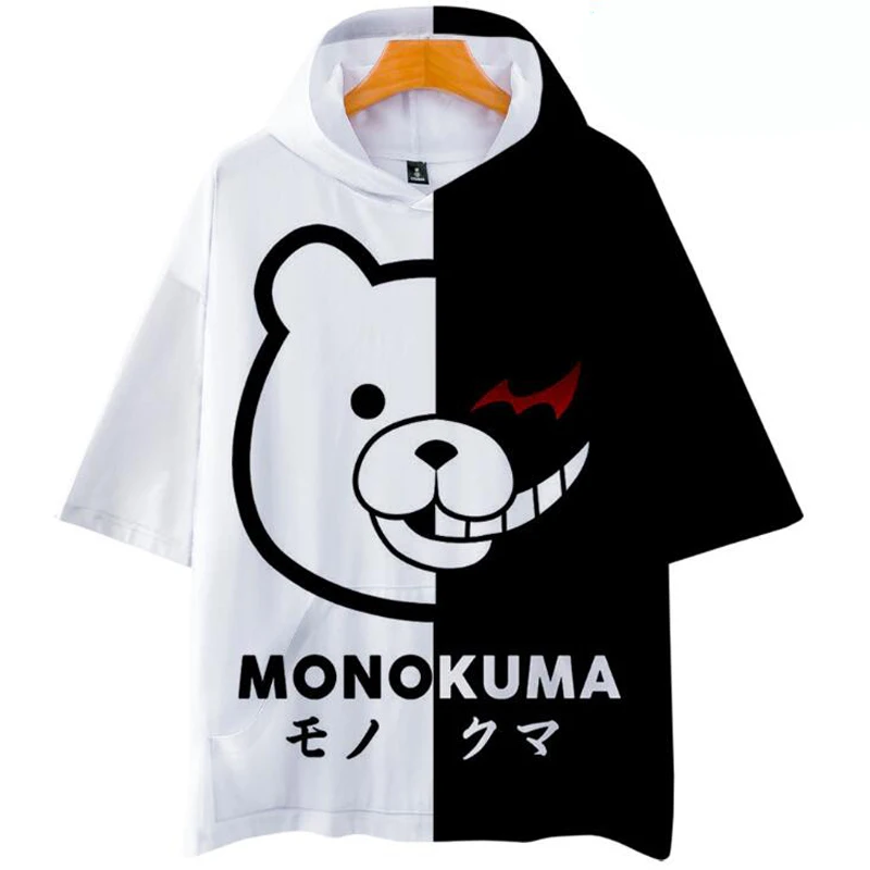 

Anime Super Dangan Ronpa Danganronpa Mono kuma Monokuma White Black Bear 3D printed hooded t shirt women men Cosplay Costume