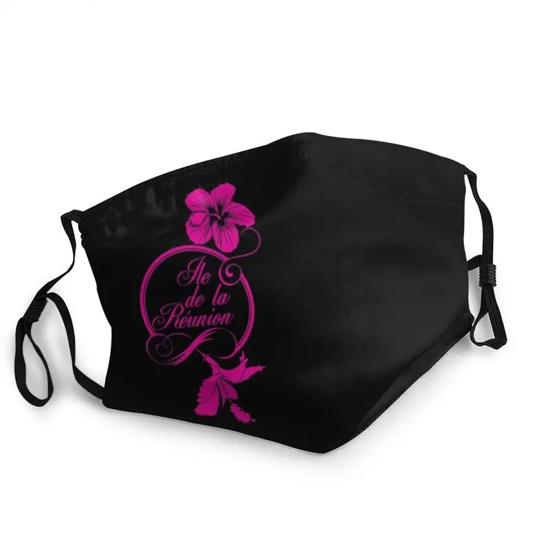 

Hibiscus Reunion Island Non-Disposable Mouth Face Mask Adult Flower Pattern Mask Anti Dust Protection Cover Respirator Muffle