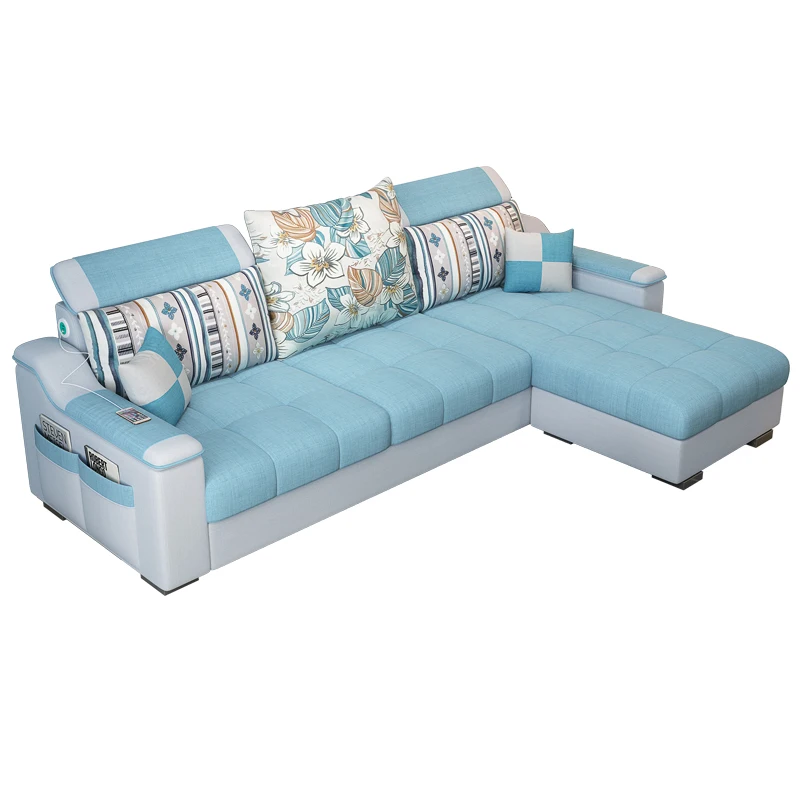 Модный диван Синий тканевый Высококачественная мебель для гостиной удобный