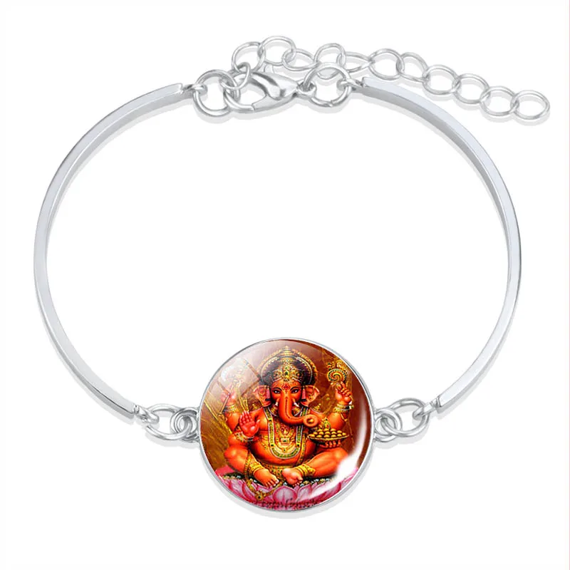

Buddha Bracelet Indian Jewelry Hinduism Brahma Vishnu Shiva Glass Bracelet