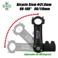 uno adjustable bicycle stem 90 180 degree handlebar riser 90110mm 31 8 stem xc mountain road city bike stem cycling parts