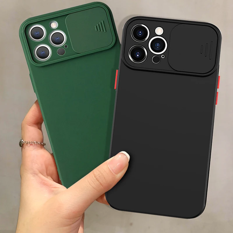 

Case for iPhone 11 Case Silicon Capa iPhone 13 Pro Max 12 XR X XS 7 8 SE 2020 6S Plus 6 S 12Pro Slide Camera Protection Cover