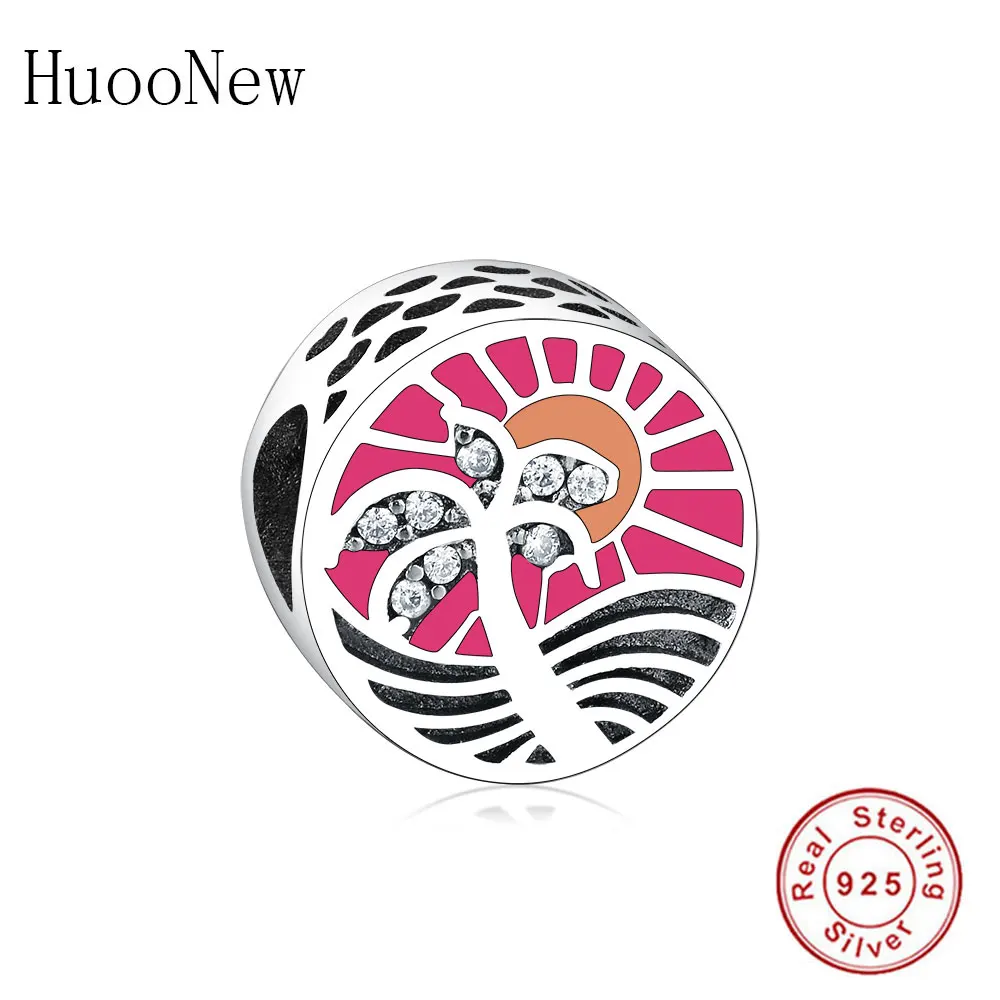 Темно розовый солнце кокосовое фруктовое дерево бусы волна подходят