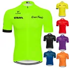 Футболка STRAVA Мужская для велоспорта, зеленая дышащая майка, одежда для езды на велосипеде, 2021 Pro