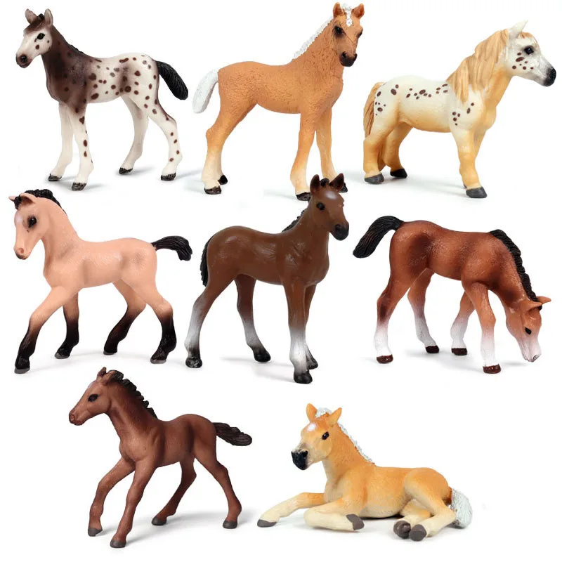 Имитация животного из фермы модель пони маленькая темная лошадь сделай сам