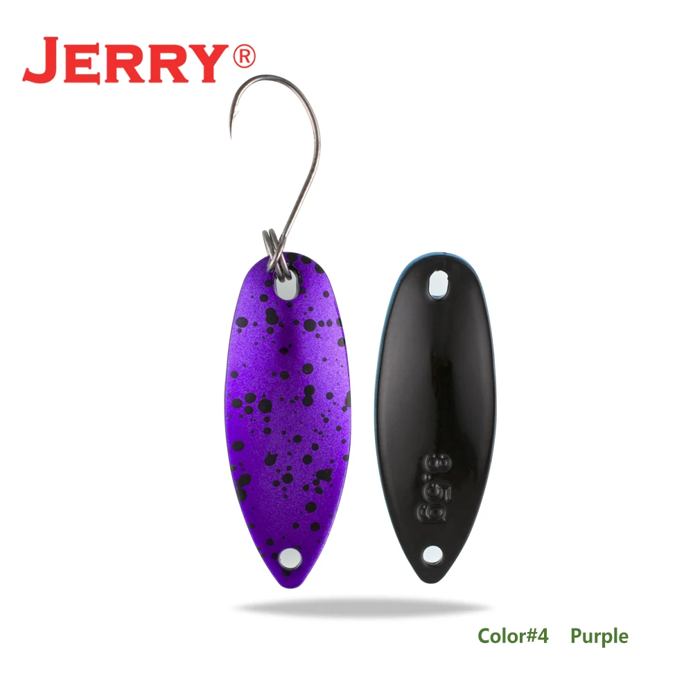 Jerry stream& области форели ложки небольшой светильник вес блесны Высокое качество рыболовные приманки один крючок жесткие приманки - Цвет: purple