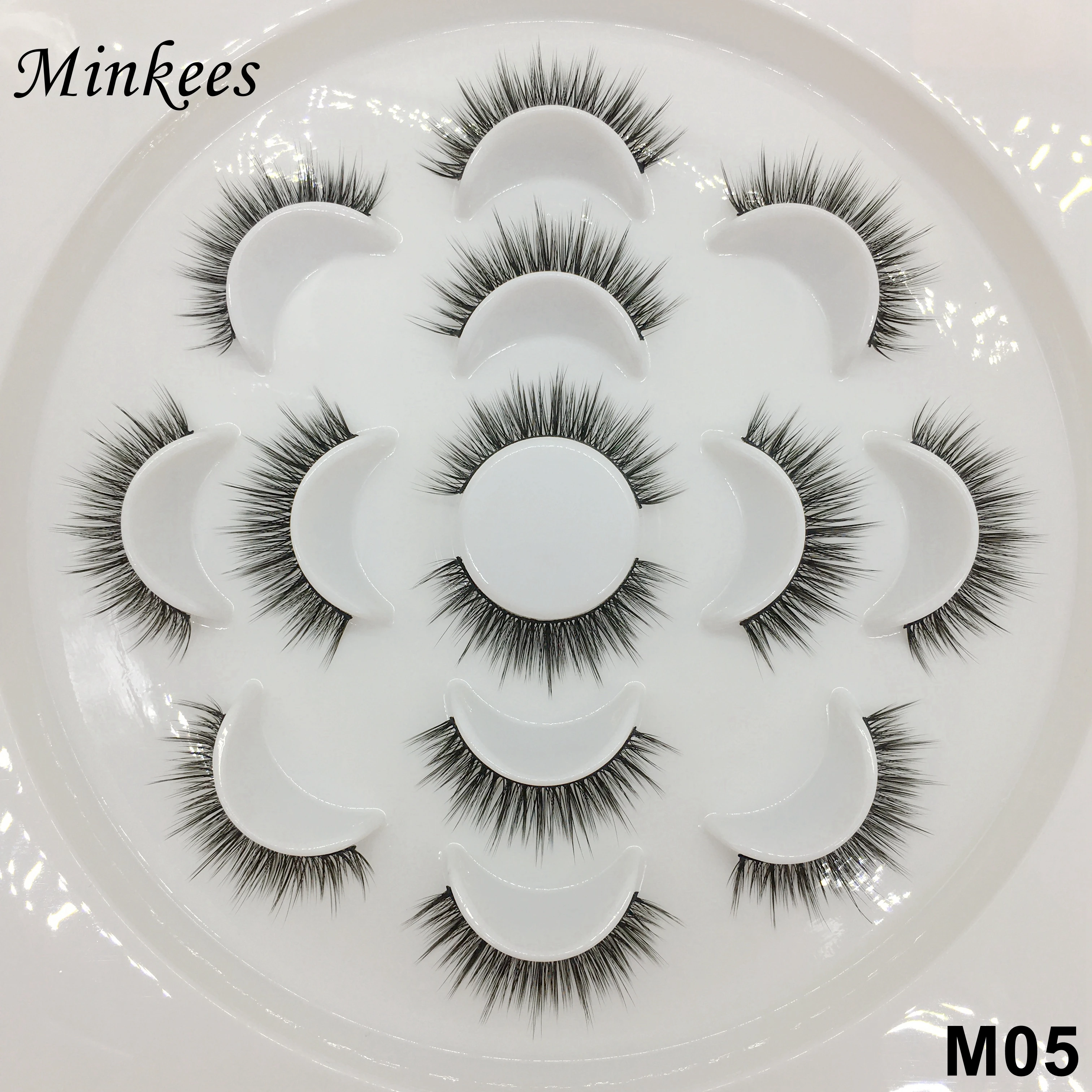 5 пар 7 3D Мягкие искусственные норковые накладные ресницы оптом натуральный вид