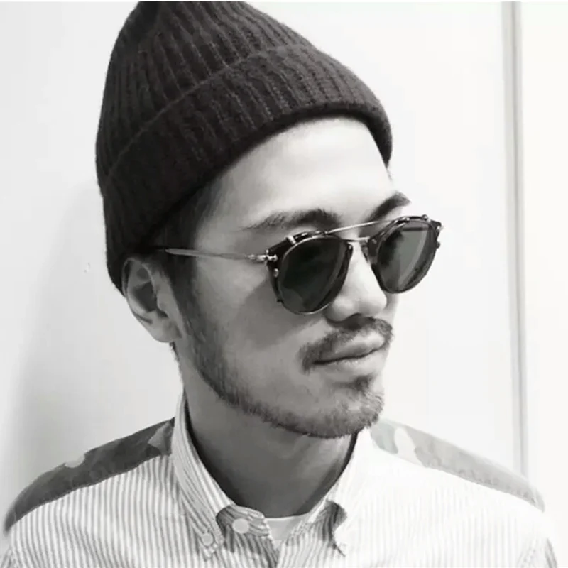 

Fashion Round Glasses Clear Frame Women Spectacle Myopia Men EyeGlasses Optical Frames With Vintage Clip On Polarized Sunglasses