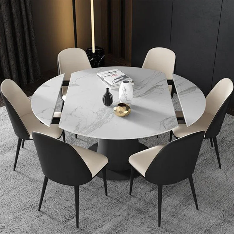 

Balcony Folding Table Round 1.6m For 6 Person Living Room Coffee Table Set White Marble Household Kitchen Wedding Party Desk