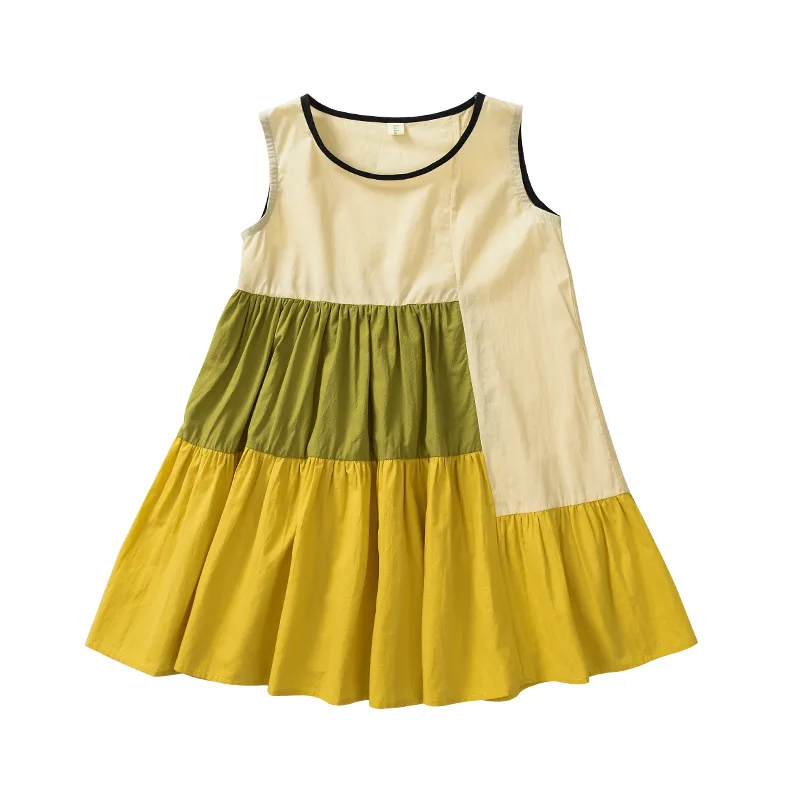 4 To 16 Years Girls Dress 2020 Summer Children Cotton Mixed Colors Baby Patchwork Dresses Kids Beach | Детская одежда и обувь