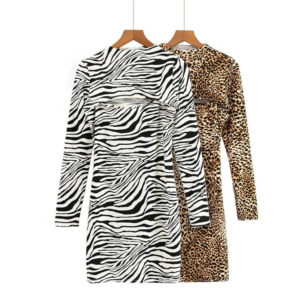 

Women's Dress Two Piece Set Spring Autumn Leopard Printed Blouse T-shirt Casual Simple Suspender Dress Suit Women's Fall Clothes