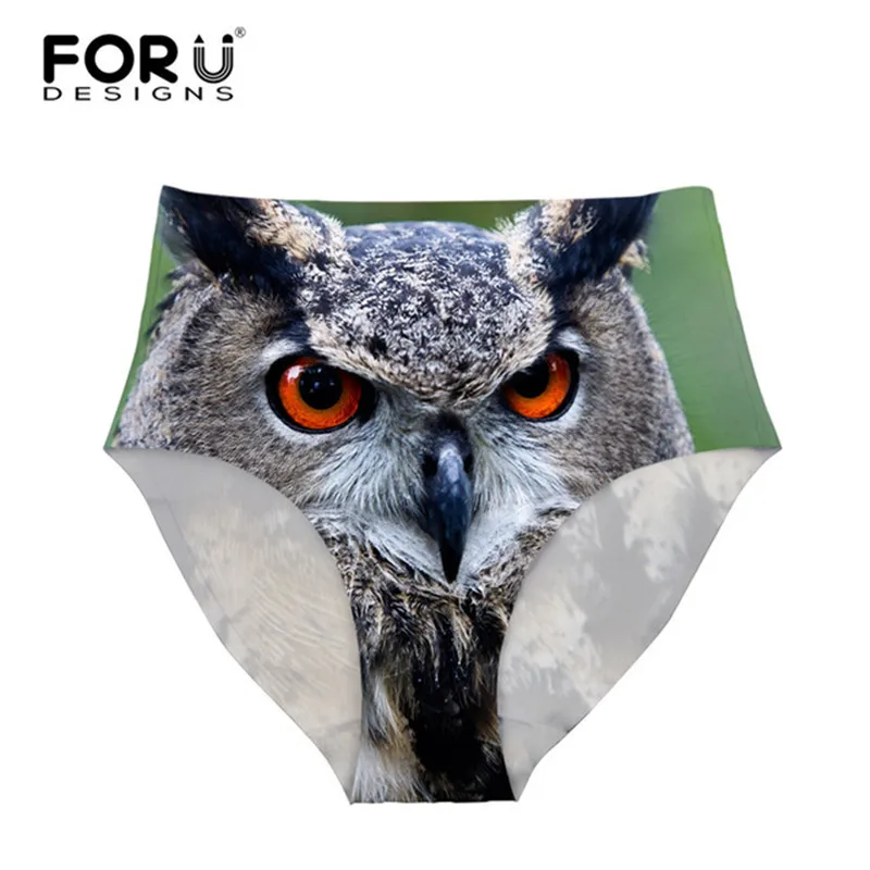 FORUDESIGNS/забавные 3D с принтом панда Для женщин Высокая Талия Нижнее белье пикантные