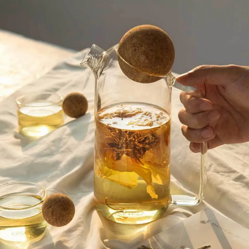 Корковой пробкой большой Ёмкость Стекло чайник охладитель бутылка для воды