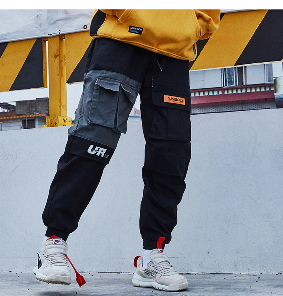 Aelfric Eden штаны карго с карманами мужские Цветные Лоскутные Повседневные Jogger модные тактические брюки Tide Harajuku уличная