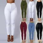 Узкие джинсы, женские Стрейчевые повседневные джинсовые обтягивающие брюки, женские модные узкие брюки с высокой талией, 5 цветов, хит продаж