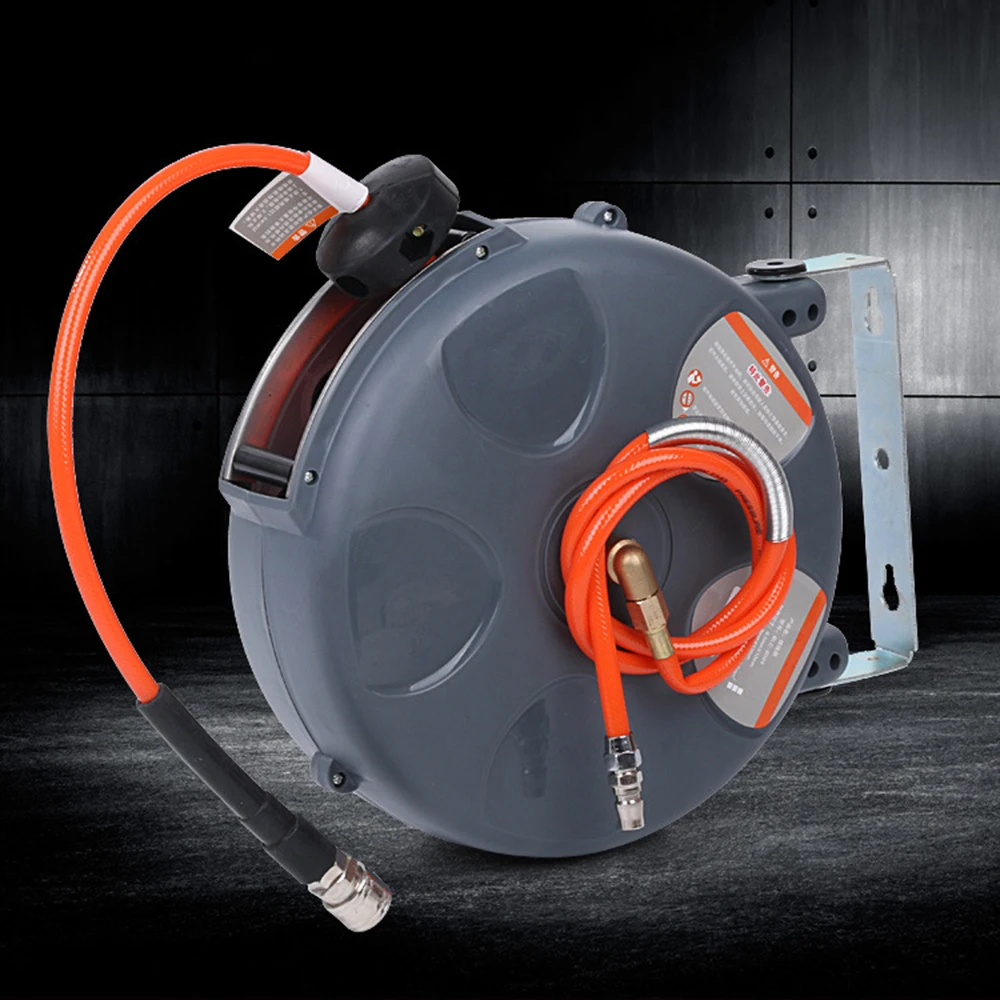 

Air Hose Reel 32.8ft Retractable Wall Mounted Air Hose Reel Automatic Rewind Rotatable Hose Reel Camping Equipment