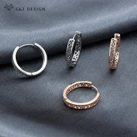 sz design simple vintage 585 rose gold dangle earrings for women girl wedding jewelry bohemia ethnic round metal eardrop gift