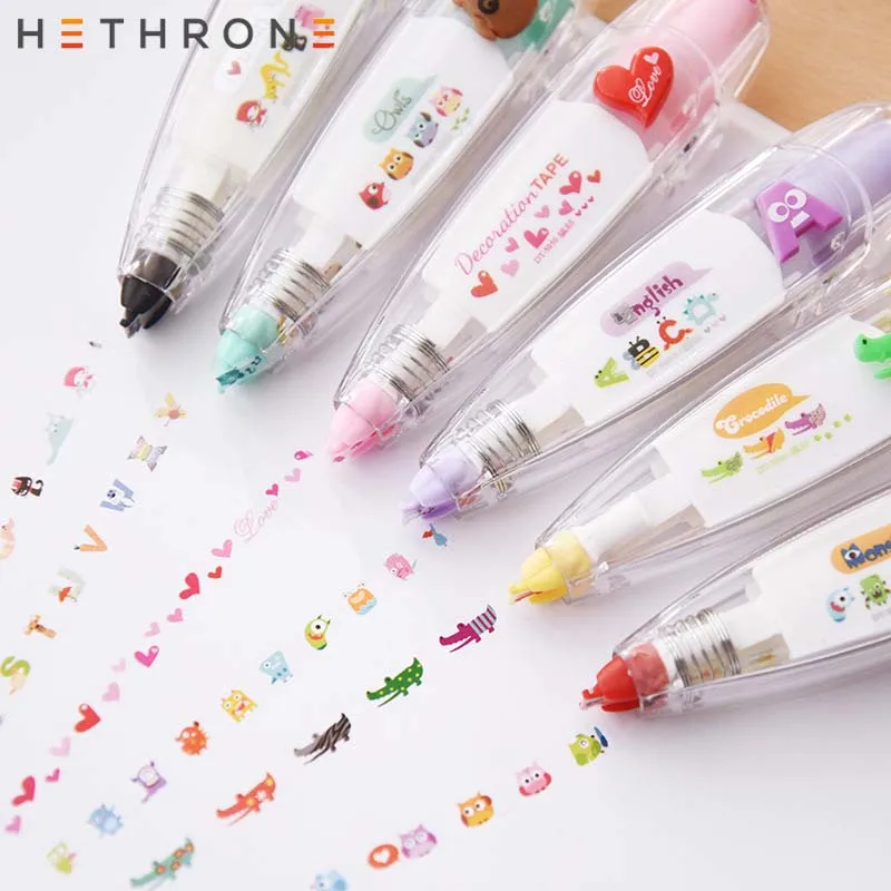 Hethrone Kawaii животные пресс тип коррекция лента дневник в стиле Скрапбукинг Стикеры