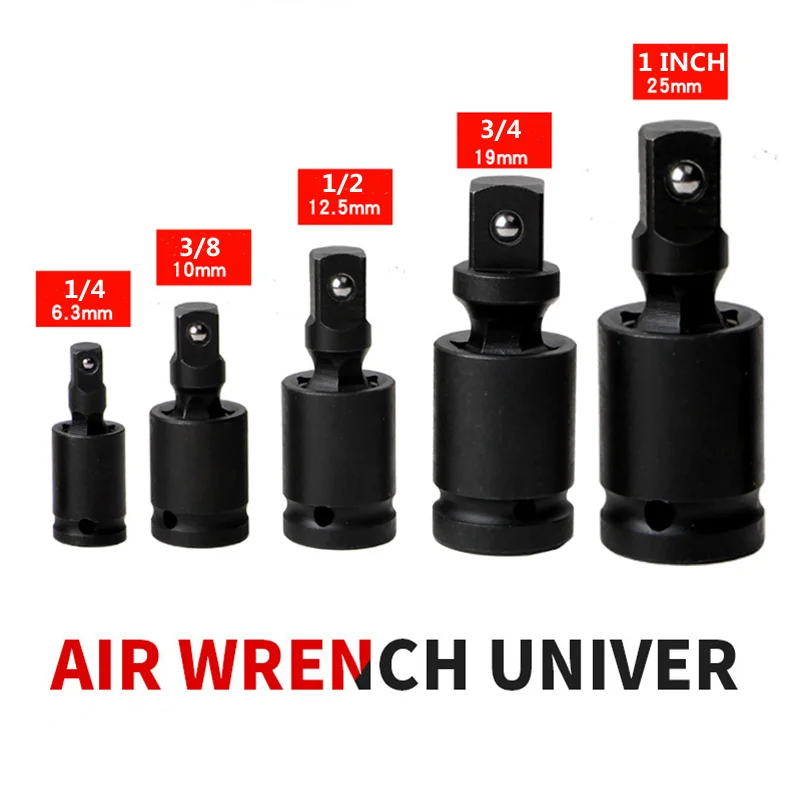 

Quick Coupling Adapter 1/4" 3/8" 1/2" Electric Wrench Adjustable Joint Socket Pneumatic Steering Head Universal Joint Converter