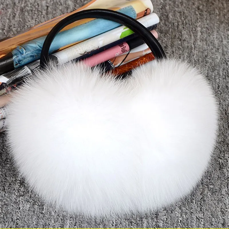 

2021 fox fur earmuffs large fox fur earmuffs fur thermal fur earmuff headphones protect ears