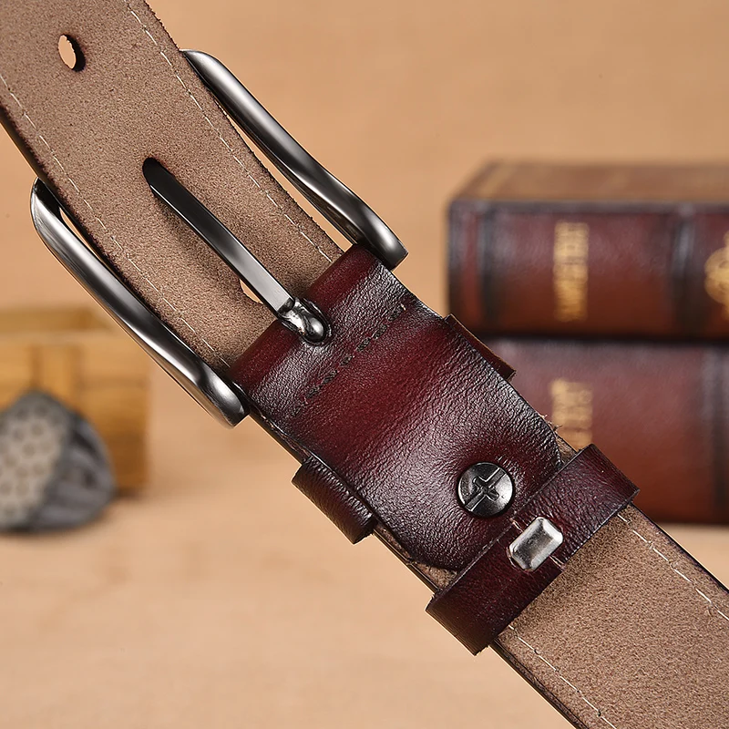 【DWTS】Women Belt Designer Female Genuine Leather Belts For Women Strap Pin Buckle Fancy Vintage for Jeans | Аксессуары для