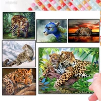 animal diamond paintings kits 5d diy forest leopard mosaic all square round diamond home decoration handmade gift