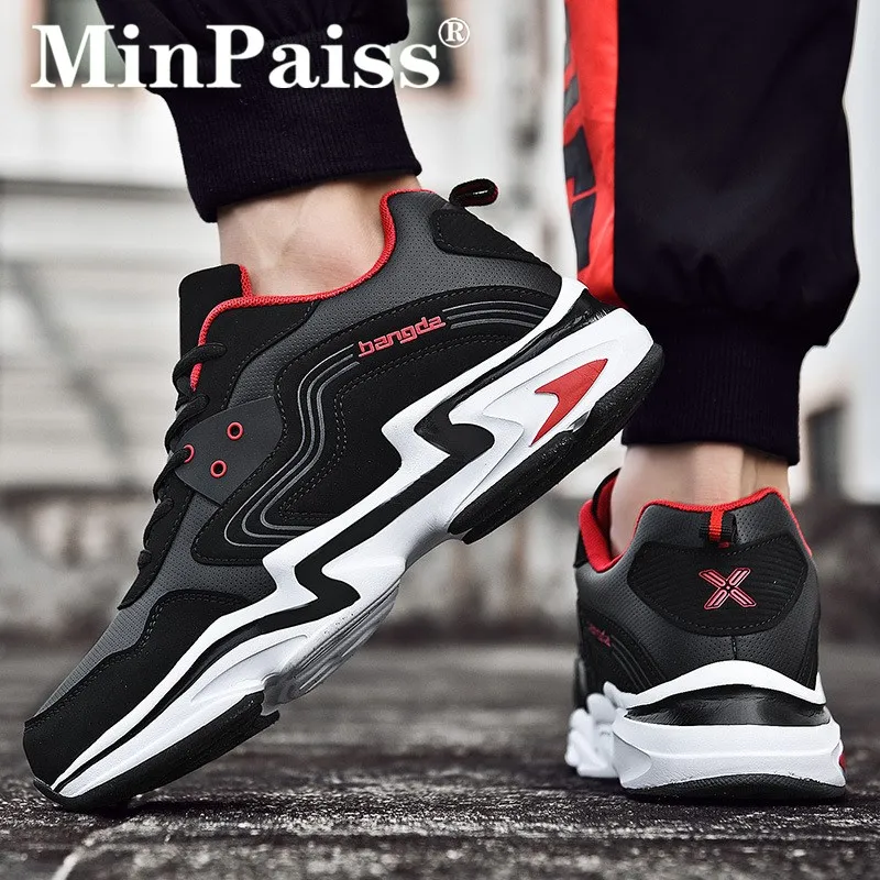 

Men's Shoes New Retro Black And White Leisure Shoes In Spring And Autumn 2019 Individual Thick Bottom Running Shoes