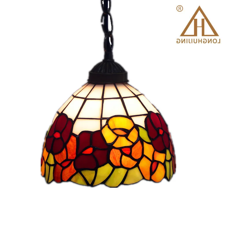 

Stained Glass Lamp European Brief Art Glass Curtain Beads Pendant Lights Living Room Restaurant Suspension Light Fixtures