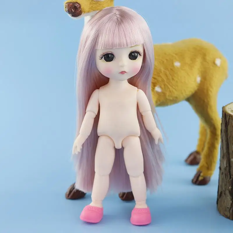 16 см 1/8 куклы 13 подвижные шарнирные Мини BJD Детские волосы Nake женские белые тела