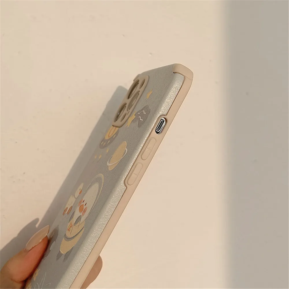 Милый картонный чехол для телефона с космической уткой iPhone 11 12 13 Pro Xs Max X Xr 7 8 Plus