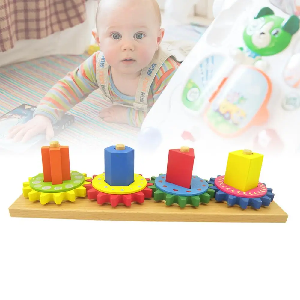 

Kids Geometric Gear Building Blocks Shape Cognition Matching Board Puzzle Toy Kids Educational Toys for Children Gift