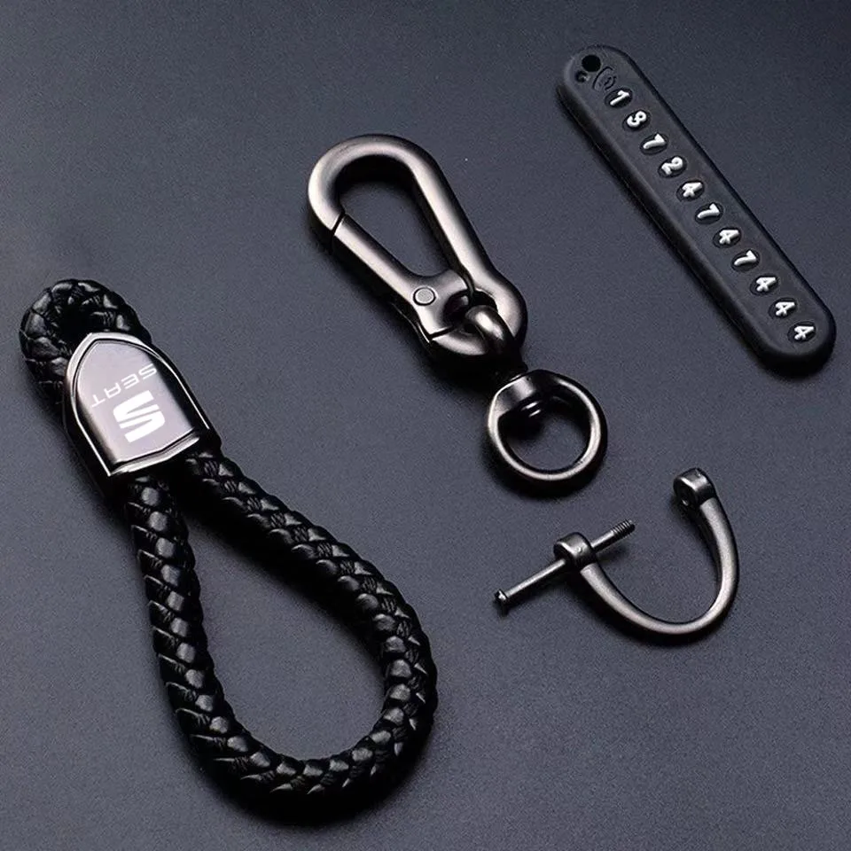 

Car hand woven rope keyring new Zinc Alloy Key ring For Seat FR Leon mk2 mk3 5f Arona Exeo Toledo Ateca Altea 6j Cupra mii lbiza