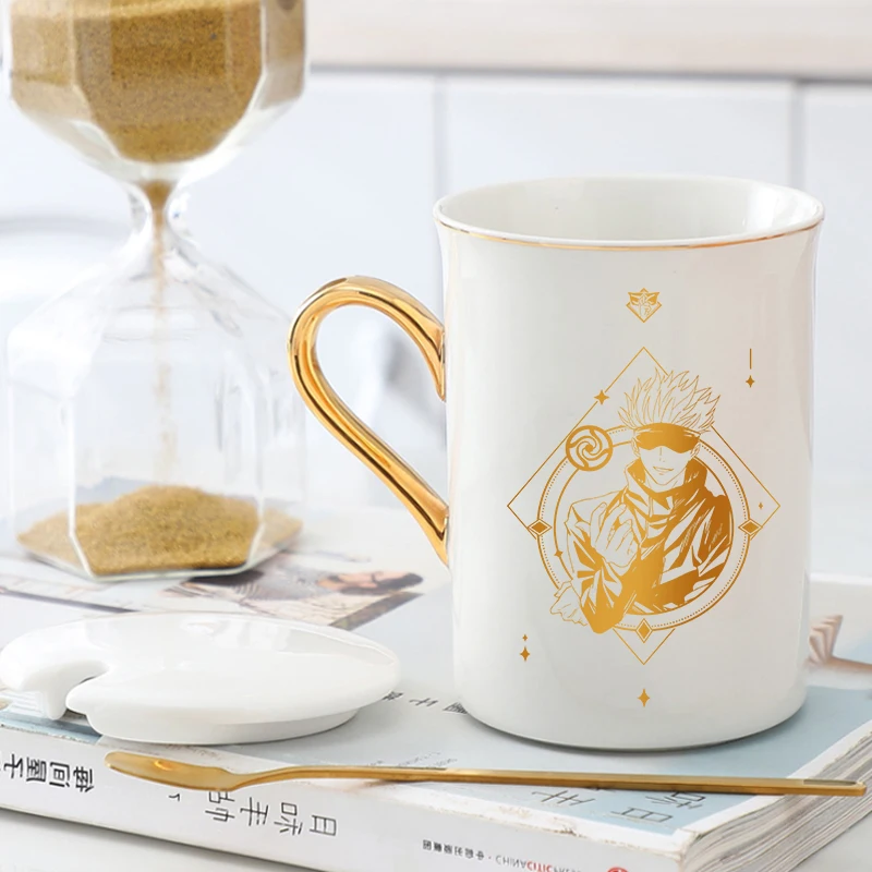 

2021 аниме juютсу Kaisen Gojou Satoru тема керамическая чашка кофе чашка для воды Золотое Тиснение для мужчин женщин Модный милый подарок для студентов