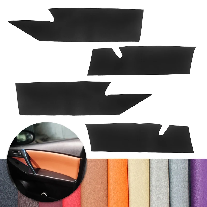 4 шт. кожаные наклейки на переднюю и заднюю дверь автомобиля из микрофибры для Mazda