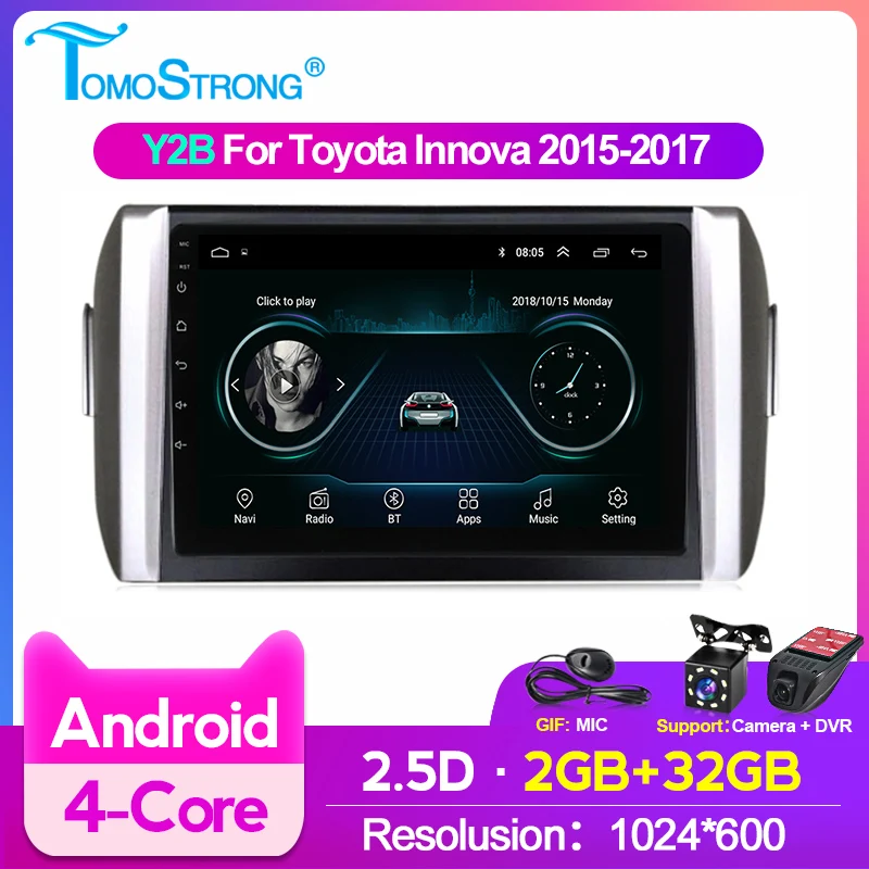 Android для Toyota Innova 2015 2016 2017 2.5D HD стерео автомобильное радио автомобильный