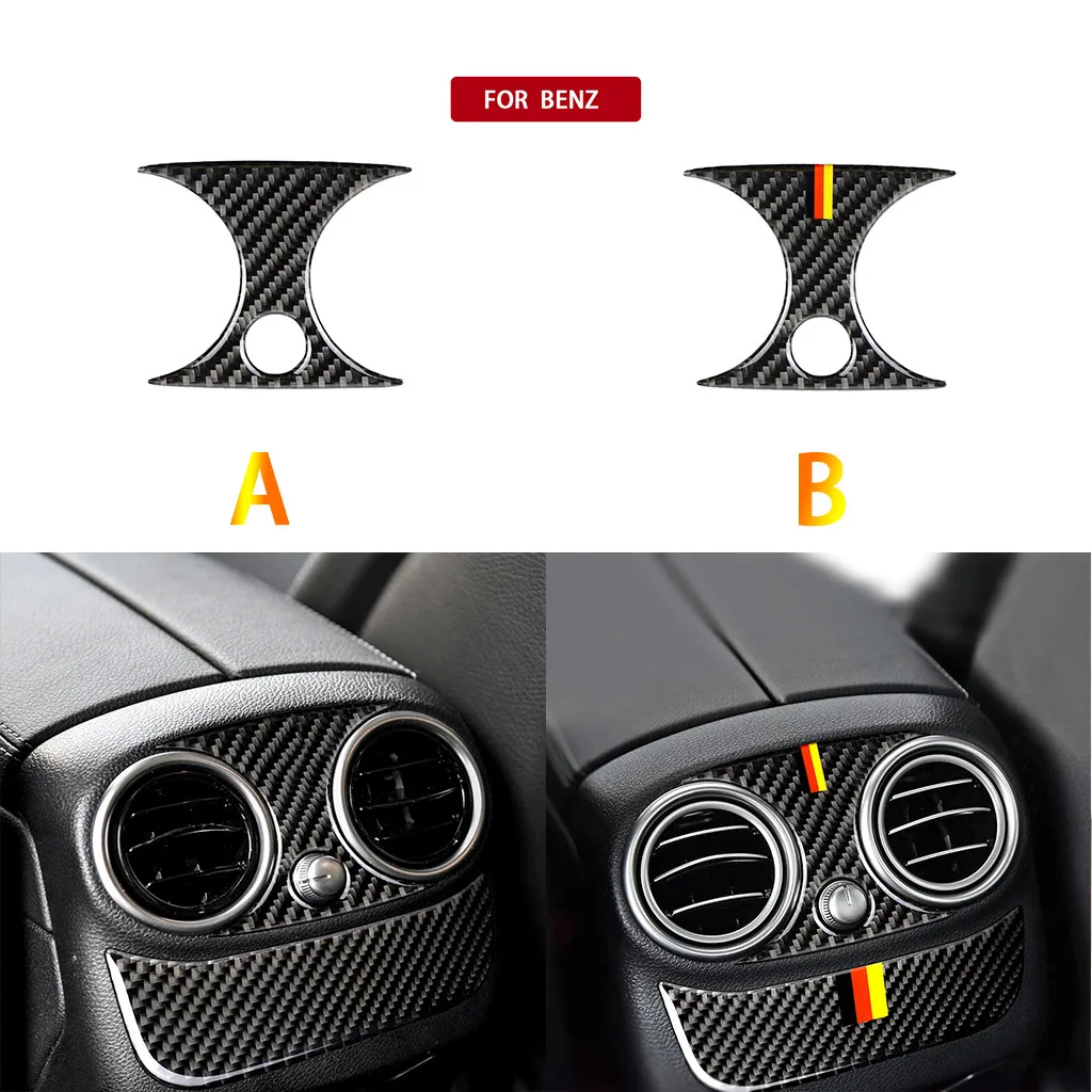 Углеродное волокно задний кондиционер выхлопная Панель рамка Крышка ForMercedes c