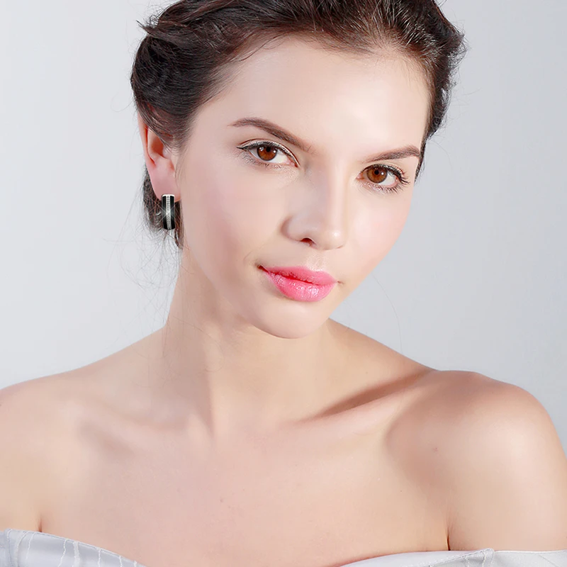 Горячие двойные круглые кольца и Кристальные керамические серьги u-образной