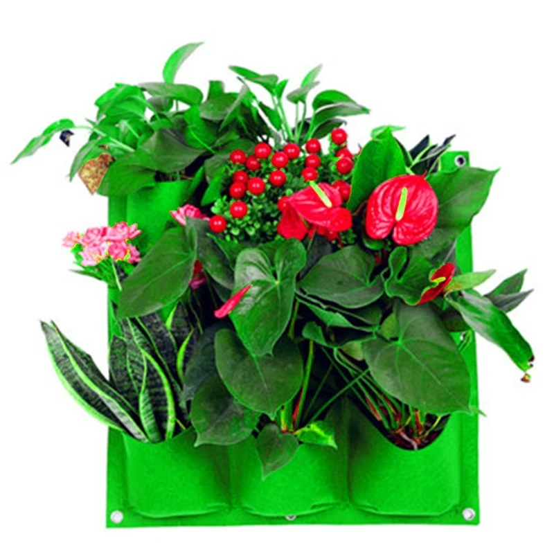 4/7/9/18/25/36/49/72 pockets garden wall hanging planting bags green plant grow vertical planter vegetable supplies | Дом и сад