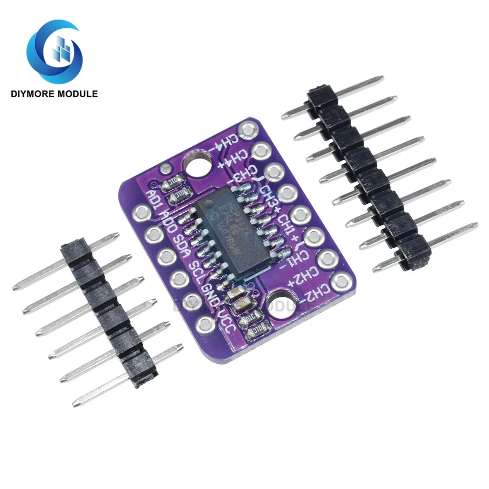 MCP3424 ADC Дельта-Сигма аналого-цифровой преобразователь низкий уровень шума