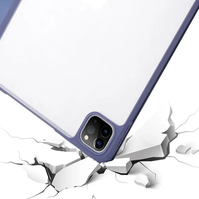 

Case For iPad Pro 12.9 2021 / Pro 11 2020 / 2018 Magnetic Stand + Acrylic Soft Back Cover For iPad Air 4 10.9 Tablet Cases