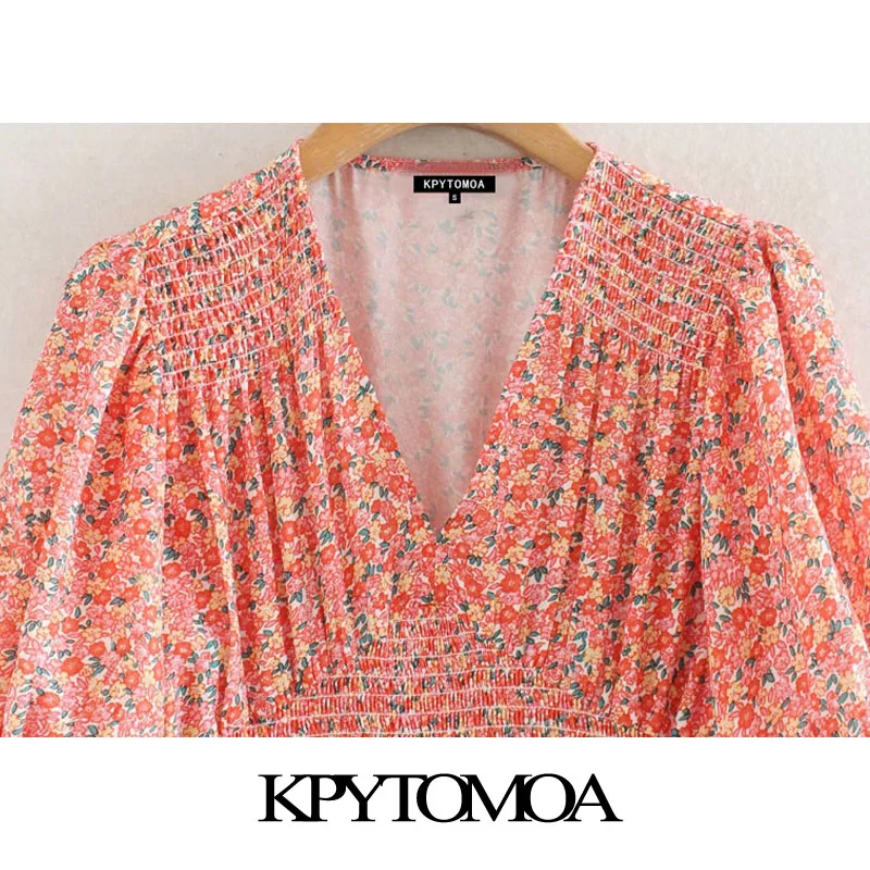 KPYTOMOA женское 2021 шикарное модное эластичное мини-платье с цветочным принтом