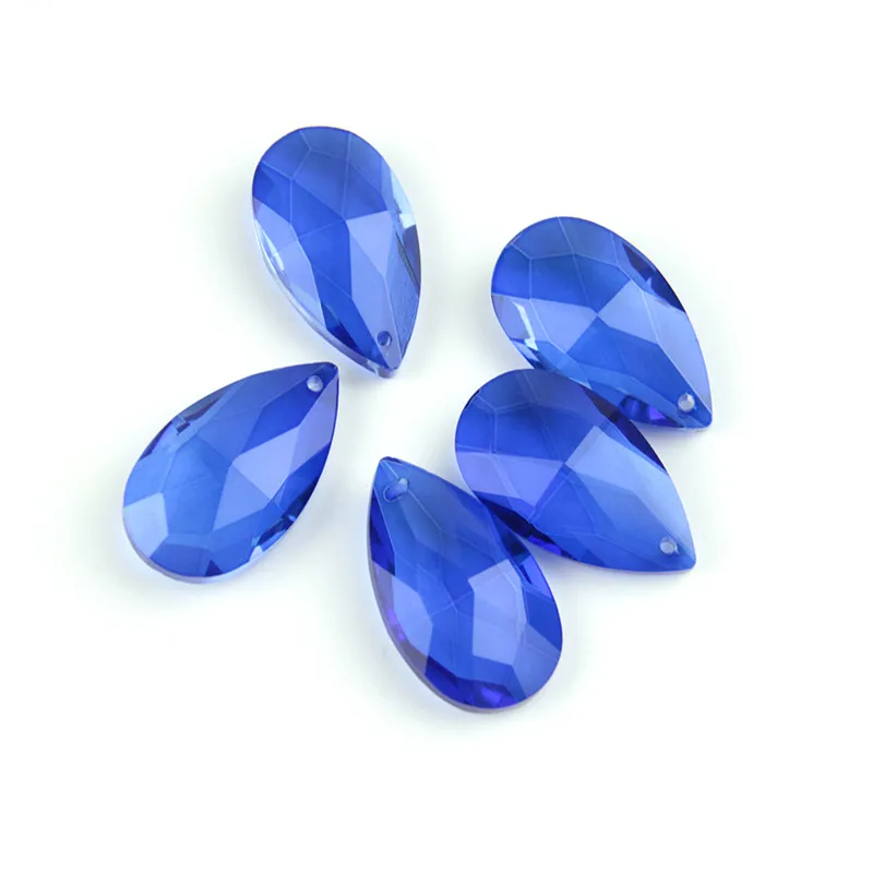 sapphire K9 38 мм Стеклянная кристальная Люстра хрустальные подвески в форме миндаля красивые призмы-кристаллы капли для ЧАСТИ висячей лампы - Цвет: sapphire