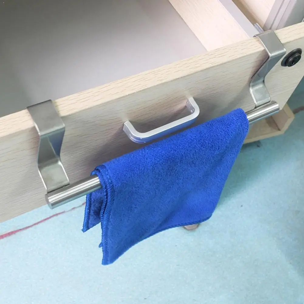 

1pc Stainless Steel Bathroom Towel Stand Rack Kitchen Sundries Cabinet Door Shelf Cupboard Storage Hanging Chest Hanger M6I6