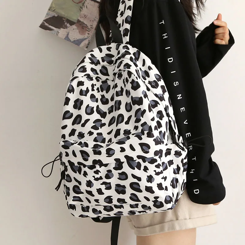 

Trendy Cool Fashion Backpack Women Waterproof Leopard Print School Bag for Teenager Female Harajuku Travel Backpack New Ruckpack