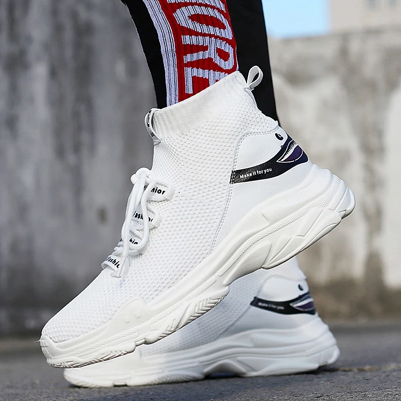 Модные мужские повседневные кроссовки Сезон осень-зима Брендовые модные высокие