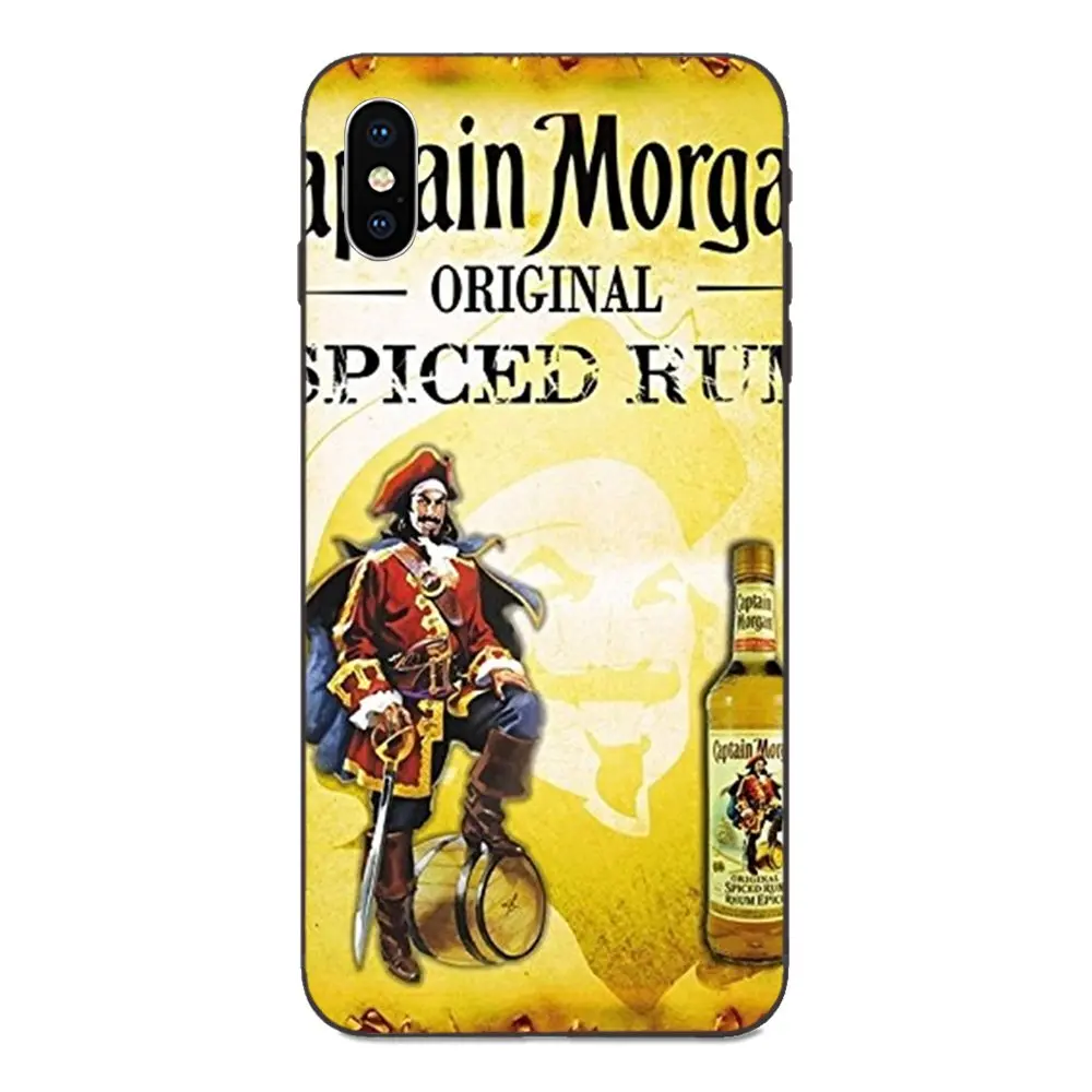ТПУ класса люкс Капитан Морган черный пряный Ром для Galaxy A8 A9 звезды Примечание 4 8 9
