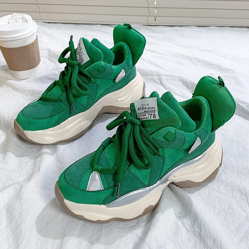 Женские кроссовки на платформе повседневные спортивные толстой