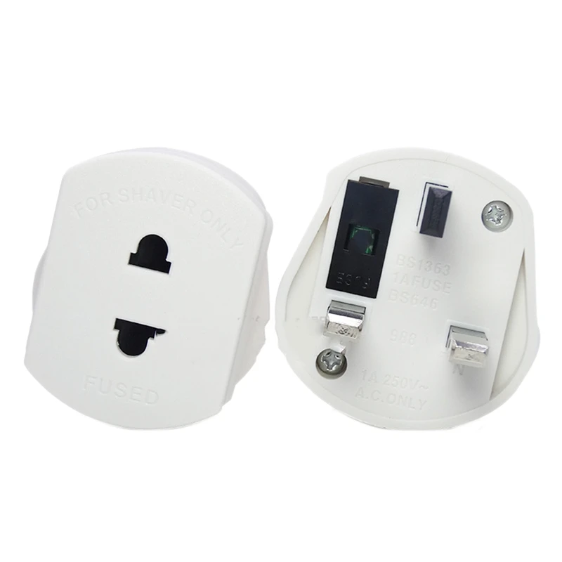 

4Pcs Business Travel Adapter UK 3 Pin to 2 Pin Socket Suitable UK Plug White& Black