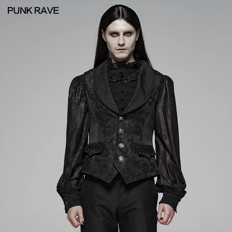 PUNK RAVE Men Gothic Victorian Style Short Jacket Fashion Evening Party Gorgeous Steampunk Vest | Мужская одежда